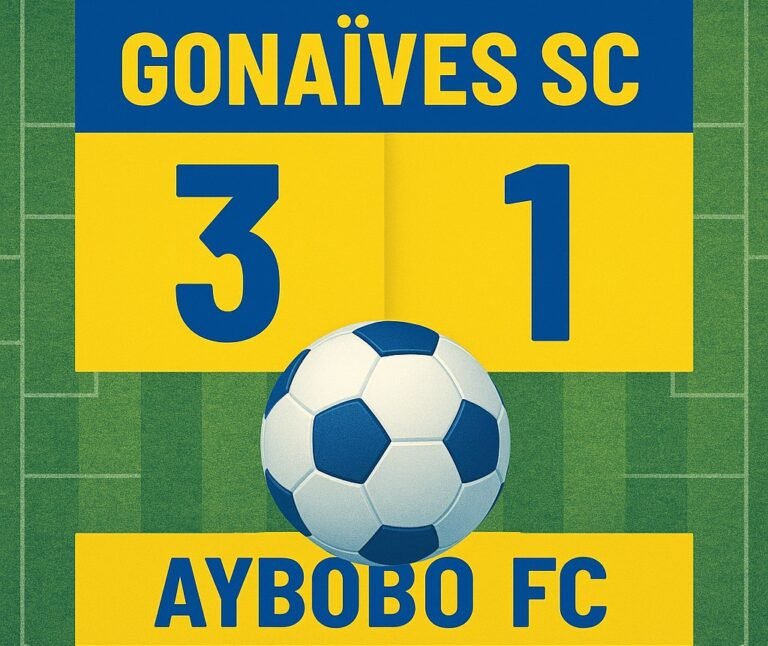 Bannieres victoire Gonaves 3 - 1 contre aybobo ligue soccer 11 coupe ASHM 2025